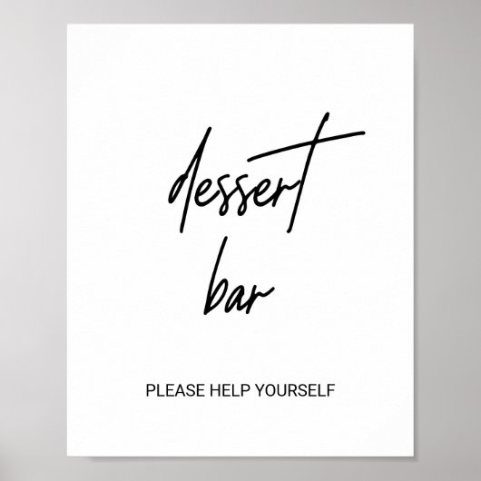 Whimsikkalligrafie Hochzeitsszenario Dessert Bar S Poster (Vorne)