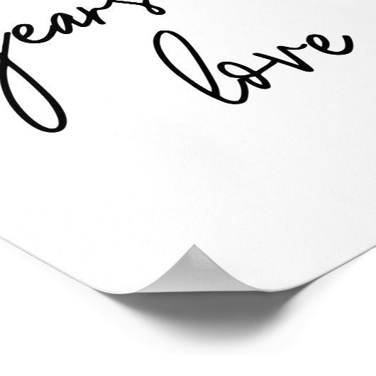 Whimsikkalligrafie Jahre der Liebe Hochzeitssyndro Poster (Ecke)