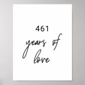 Whimsikkalligrafie Jahre der Liebe Hochzeitssyndro Poster (Vorne)