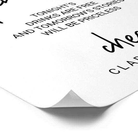 Whimsikkalligrafie Open Bar Sign Poster (Ecke)