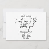 Whimsikkalligrafie wird meine Trauzeugin sein Einladung (Rückseite)