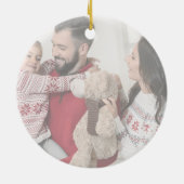 Whimsikkalligrafisches Foto Weihnachten Keramik Ornament (Hinten)