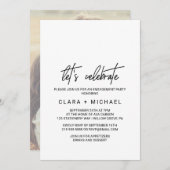 Whimsikkalligrafisches Foto zurück Feiern lassen Einladung (Vorne/Hinten)