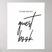 Whimsikkalligrafisches Gast Book Sign Poster (Vorne)