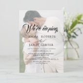 Whimsikkalligraphie | Ausblendung des Fotos Einladung (Stehend Vorderseite)