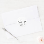 Whimsikkalligraphie Danke Gastgeschenk Hochzeit Runder Aufkleber (Umschlag)