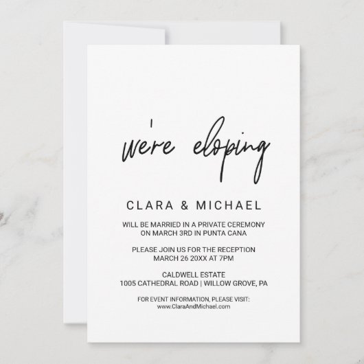 Whimsikkalligraphie Einladung (Vorderseite)