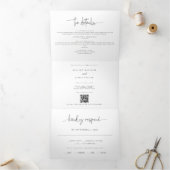 Whimsikkalligraphie Elegante Hochzeit Dreifach Gefaltete Einladung (Innenseite)