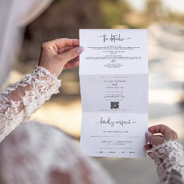 Whimsikkalligraphie Elegante Hochzeit Dreifach Gefaltete Einladung