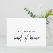 Whimsikkalligraphie | Foto Back Trauzeugin Einladung (Stehend Vorderseite)