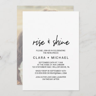 Whimsikkalligraphie Foto Back Wedding Brunch Einladung