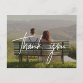 Whimsikkalligraphie | Foto Overlay Vielen Dank Postkarte (Vorderseite)