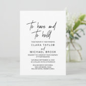 Whimsikkalligraphie | Hochzeit der Fotos Einladung (Stehend Vorderseite)