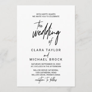 Whimsikkalligraphie: Hochzeit von Einladung