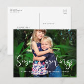 Whimsikkalligraphie Jahresgrüße Foto Postkarte (Vorne/Hinten)