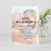 Whimsikkalligraphie | Jubiläum des verblassten Fot Einladung (Stehend Vorderseite)