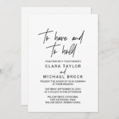 Whimsikkalligraphie, um Hochzeit zu haben und zu h Einladung (Vorne/Hinten)