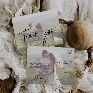 Whimsikkalligraphie Verblasenes Foto Vielen Dank Postkarte