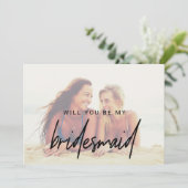 Whimsikkalligraphie | Verblassenes Foto Einladung (Stehend Vorderseite)