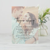 Whimsikkalligraphie verblasstes Foto, das sie gera Einladung (Stehend Vorderseite)