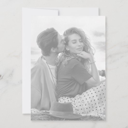 Whimsikkalligraphie verblasstes Foto gegenüber Ern Einladung (Rückseite)