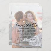 Whimsikkalligraphie verblasstes Foto gegenüber Ern Einladung (Vorne/Hinten)