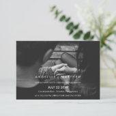 Whimsikkalligraphie | Verblendetes Foto Einladung (Stehend Vorderseite)