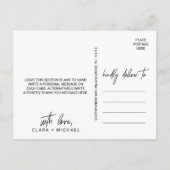 Whimsikkalligraphie Vielen Dank Postkarte (Rückseite)