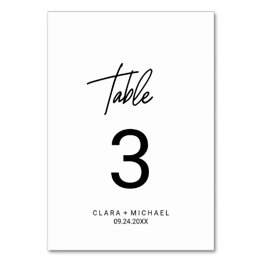 Whimsikkalligraphische Tischnummer (Rückseite)