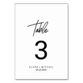 Whimsikkalligraphische Tischnummer (Vorderseite)