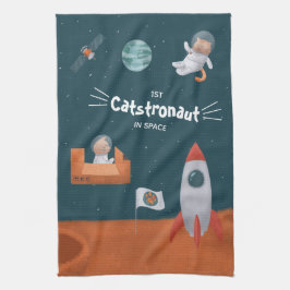 Whimsikkatstronaut im Weltraum, Katzen auf Mars, S Geschirrtuch