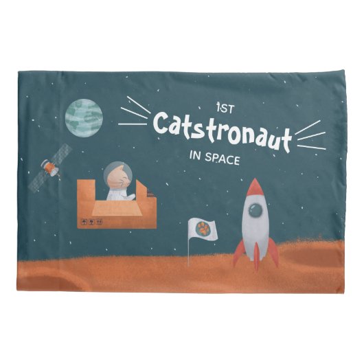 Whimsikkatstronaut im Weltraum, Katzen auf Mars, S Kissenbezug (Rückseite)