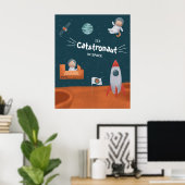 Whimsikkatstronaut im Weltraum, Katzen auf Mars, S Poster (Heimbüro)