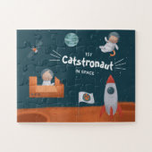 Whimsikkatstronaut im Weltraum, Katzen auf Mars, S Puzzle (Horizontal)