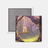 Whimsikkatze auf einem Schaukelmagnet Magnet (Vorderseite/Rückseite)