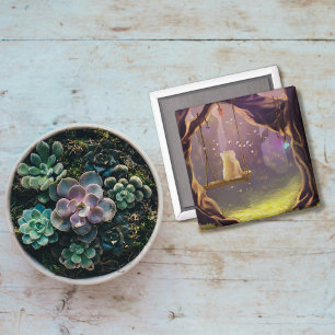 Whimsikkatze auf einem Schaukelmagnet Magnet