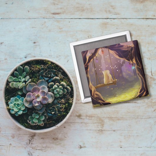 Whimsikkatze auf einem Schaukelmagnet Magnet