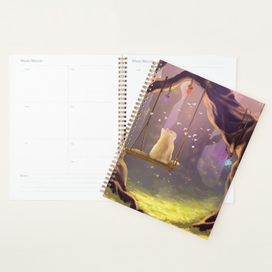 Whimsikkatze auf einem Schaukelplaner Planer (Anzeige)