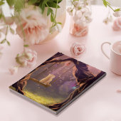 Whimsikkatze auf einem Swing Notepad Notizblock