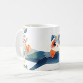 Whimsikkatze im blühenden Blumengarten Kaffeetasse (Vorderseite Links)