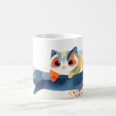 Whimsikkatze im blühenden Blumengarten Kaffeetasse (Mittel)