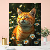 Whimsikkatze im Blumengarten Acrylschild (Hochzeit)