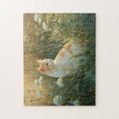Whimsikkatze in einem Feld mit Wildblume Puzzle (Vertikal)