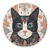 Whimsikkatze Keramikknauf (Vorderseite)