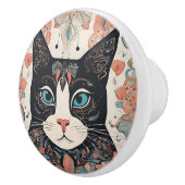 Whimsikkatze Keramikknauf (Rechts)