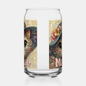 Whimsikkatze mit einem Personalisierten Hutfloral Dosenglas (Rechts)