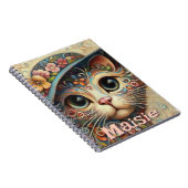 Whimsikkatze mit einem Personalisierten Hutfloral Notizblock (Rechte Seite)