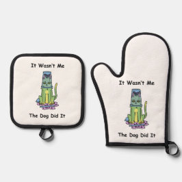 Whimsikkatze Ofenhandschuh & Topflappen-Set