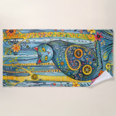 Whimsikkatze Strandtuch (Vorderseite)