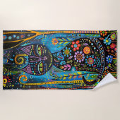 Whimsikkatze Strandtuch (Vorderseite)